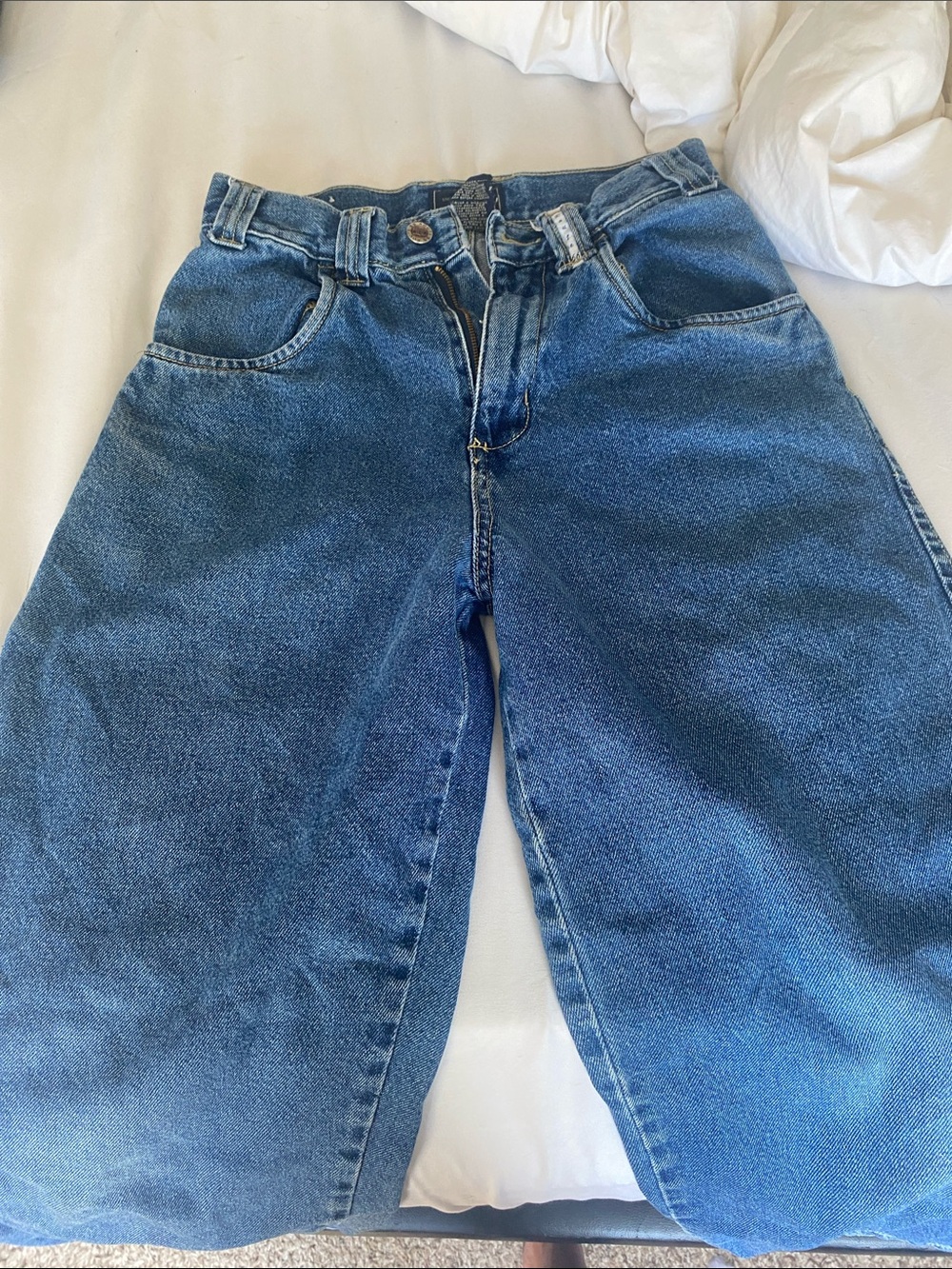 Route 66 Women's Blue Relaxed Carpenter Jeans with Utility Pocket Patch - Picture 2 of 3